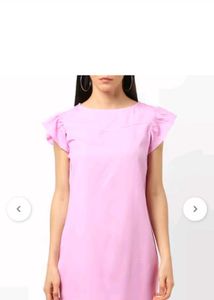 Pink Ruffled Sleeve Dress