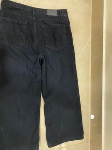 Wide Leg Black Denim Jeans