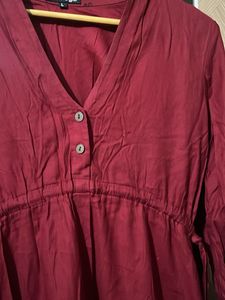 Maroon Midi Dress
