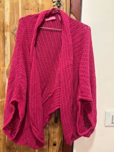 Chic Magenta Knit Cardigan