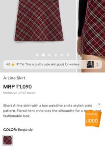 Pinteresty Maroon Mini Skirt❣️✨