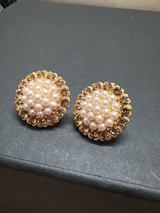 Pearl &amp; Stone Stud Earrings