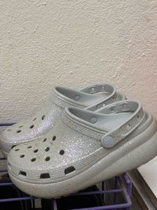 Sparkly Grey Crocs Clogs