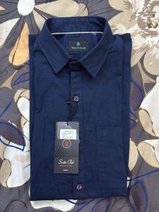 Men's Navy Blue Cotton Shirt
