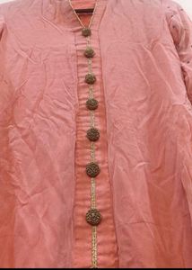 Elegant Peach Embroidered Kurta