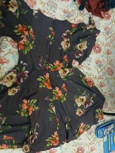 Dark Floral Print Dress