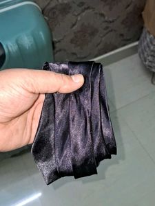Sleek Black Satin Tie