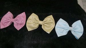 Sparkly Hair Bows - Set of 3