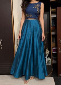 Beautiful Teal Lehenga Choli Set