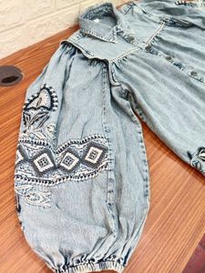 Boho Denim Embroidered Shirt