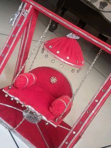 Elegant Red Jhula for krishna ji