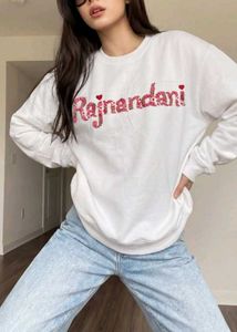 White "Name" Embroidered Sweatshirt