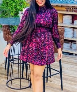 Chic Pink & Purple Print Dress