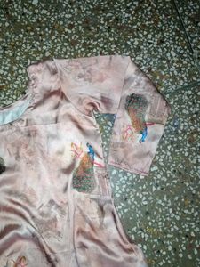 Picock Print Satin Suit