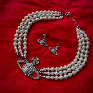 Vivienne Westwood Pearl Necklace and Earring Set