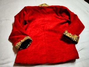 Red &amp; Gold Ethnic blazer for your lil hero