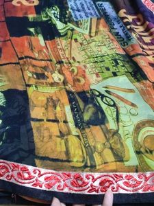 Vibrant digital printed Saree