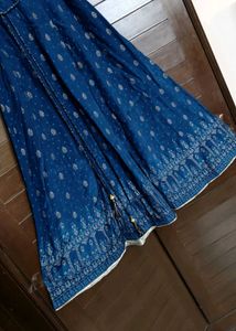 Sabhyata Elegant Blue Printed Anarkali Kurta