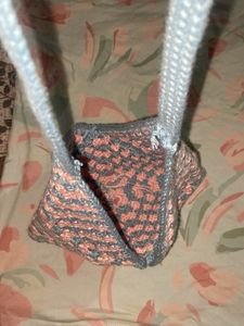 Crocheted Granny Square Shoulder Bag