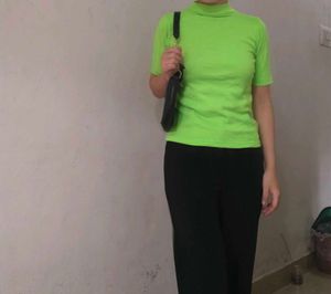 Lime Green Turtleneck Top