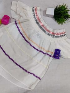 White Smocked Off-Shoulder top