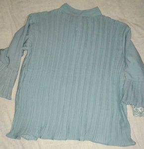 Chic Pleated Bell Sleeve Top