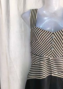 Chic Striped &amp; Black Maxi Dress