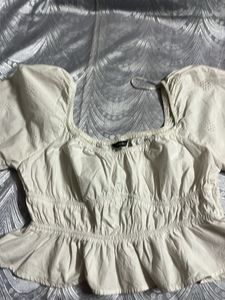 Chic Puff Sleeve Eyelet Top