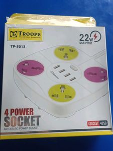 Spike Guard Plug 4 Outlet W/ Four USB Ports Adapte