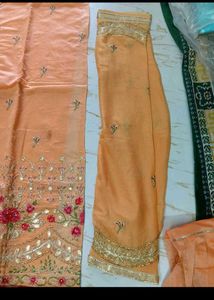 Elegant Peach Kurta Set with Dupatta
