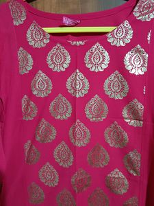 Pink &amp; Gold Print Kurti