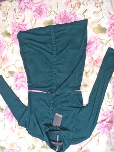 CHIC emerald green bodycon dress