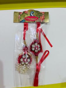Beautiful Rakhi Set with Pearls 1 pair for 199