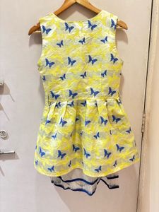 Yellow Butterfly Print Dress