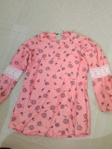 Pink Floral Print Top