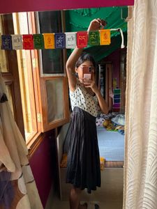 Vintage Polka Dot Pleated Dress