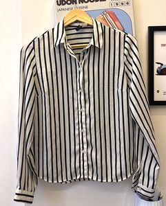 Chic Striped Button-Down Blouse