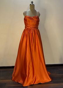 Rust orange Slip Dress With Cancan Layer