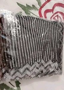new sequins saree with blouse fabric
