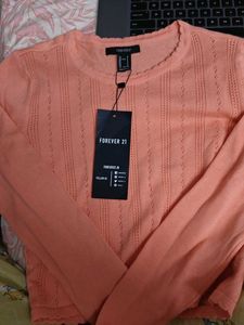 Peach Cutwork Knit winter  Top