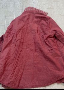 Pink Denim Blend Button-Up Shirt- clearance