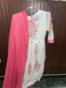 cotton anarkali with dupatta