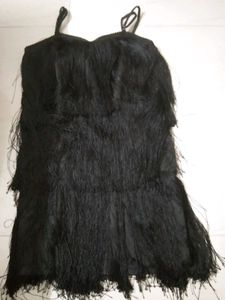 Black Fringed Flapper Dress