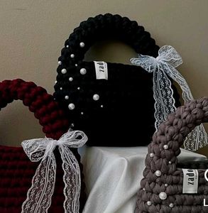 Handmade Crochet Bag with Pearls