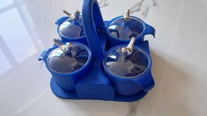 Blue Masala Dabba Spice Box Set