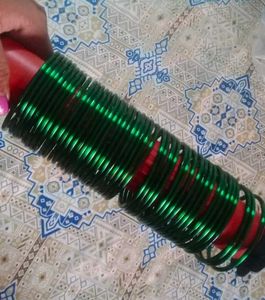 Green Glass Bangles Set