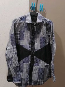 Patchwork Button-Down Shirt