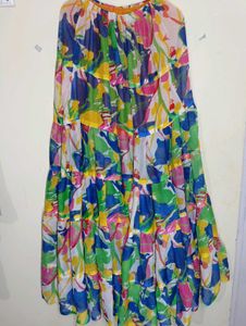 Boho Floral Tiered Maxi Skirt