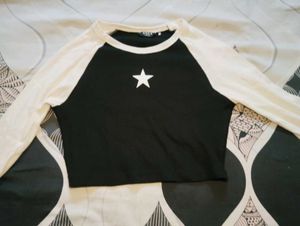 Black & White Star Long Sleeve Top