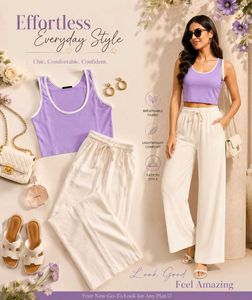 S, M and L size Stylish Lavender Crop Top